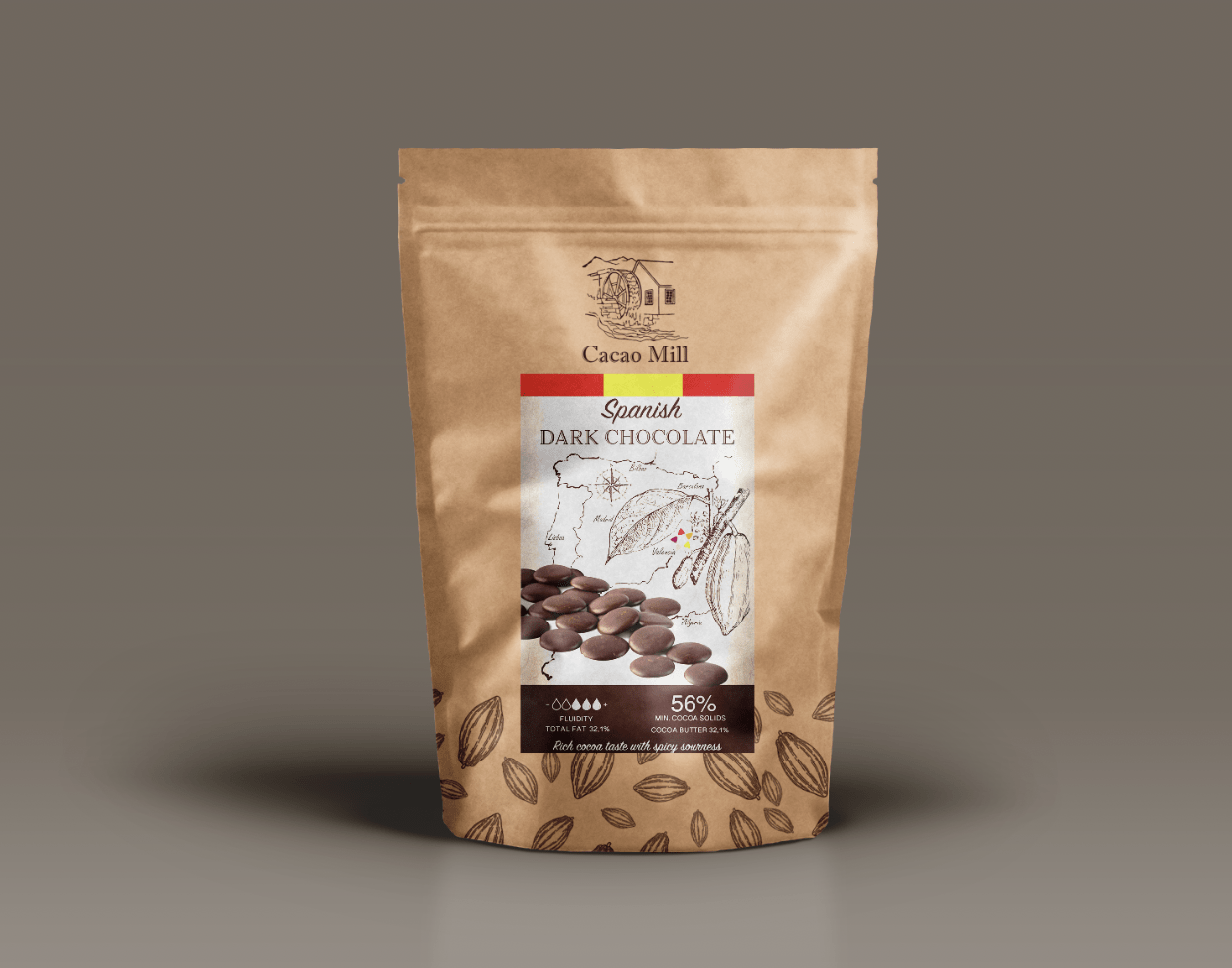 Deserowa czekolada hiszpańska 56% Cacao Mill 400g
