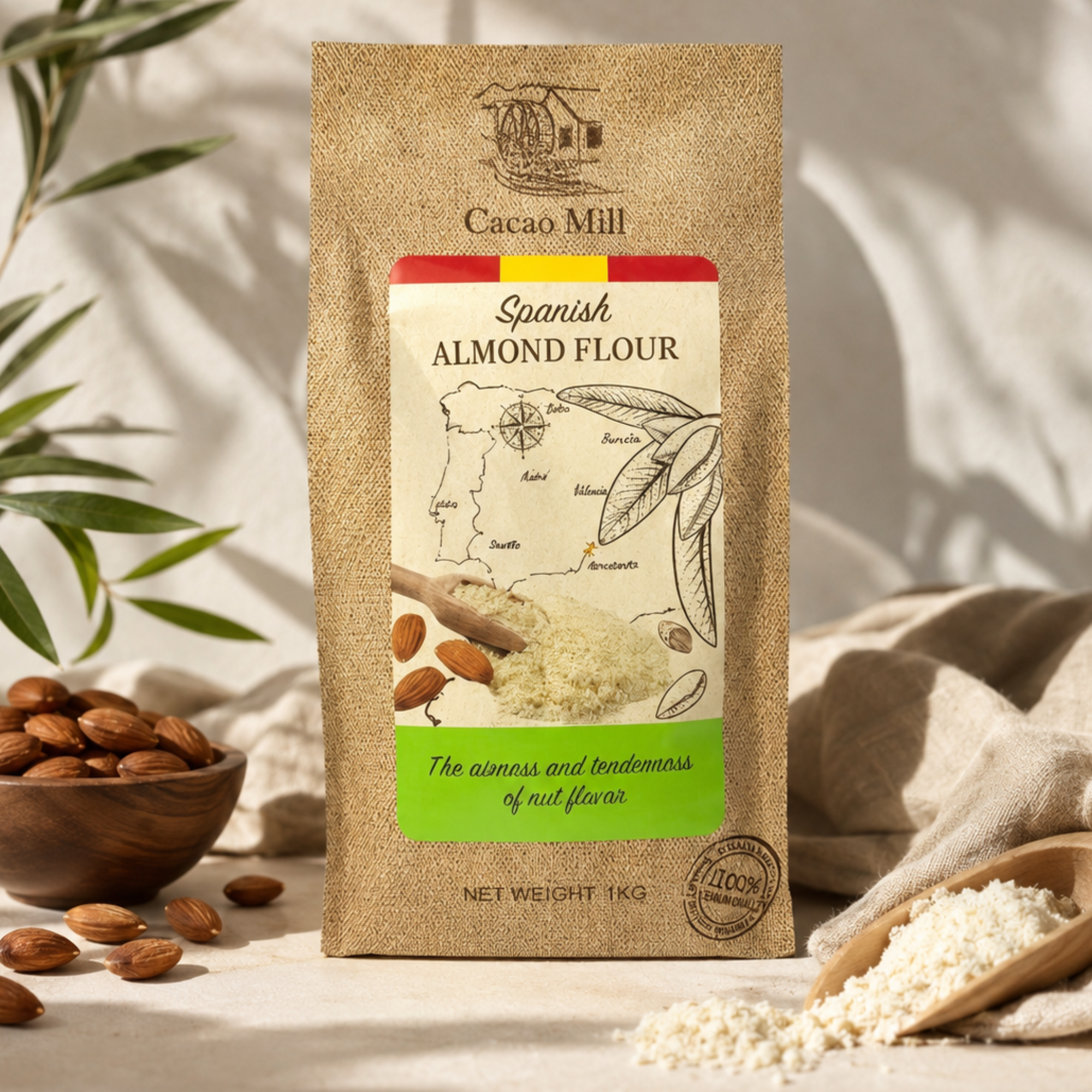 Mąka migdałowa Extra Fine Blanched Cacao Mill 1kg - obrazek 2